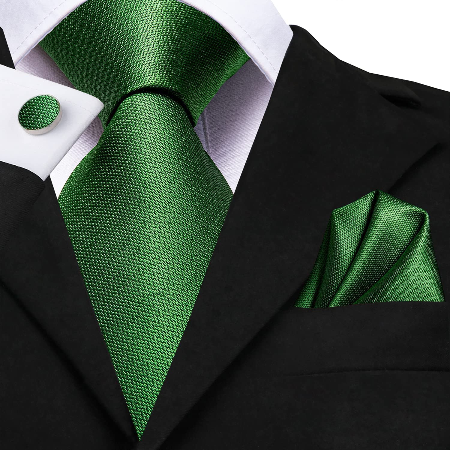 Dubulle Mens Paisely Silk Tie for Men Necktie and Pocket Square Set - Image 3